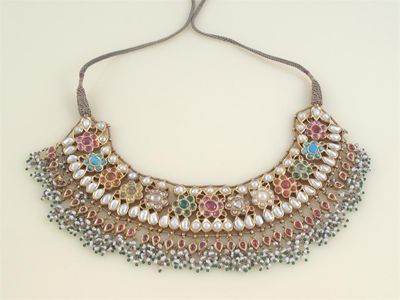 Appraisal: An early th century Indian fringe necklace mounted with diamonds