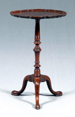 Appraisal: Georgian piecrust candle stand mahogany throughout with rich reddish brown