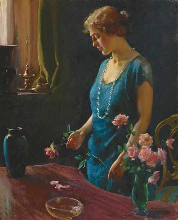 Appraisal: CHARLES COURTNEY CURRAN American - ''Memories'' oil on canvas signed