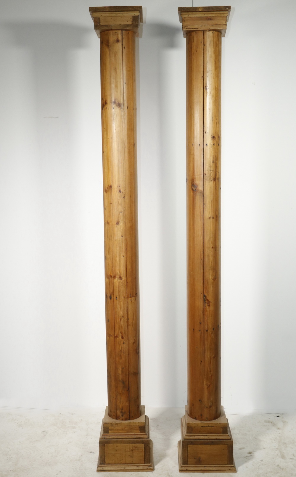 Appraisal: PR OF SCRUBBED PINE COLUMNS Matching scrubbed pine columns '