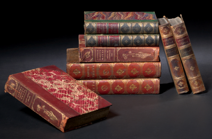 Appraisal: Fifty-Nine Decorative Bindings most half cloth- or leather-bound and gilt-tooled