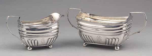 Appraisal: A George III Sterling Silver Creamer and Sugar London -