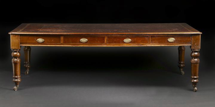 Appraisal: William IV Mahogany Library Table mid- th century the rounded