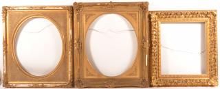 Appraisal: Lot of Three Antique Gilt Frames Largest measures Image size