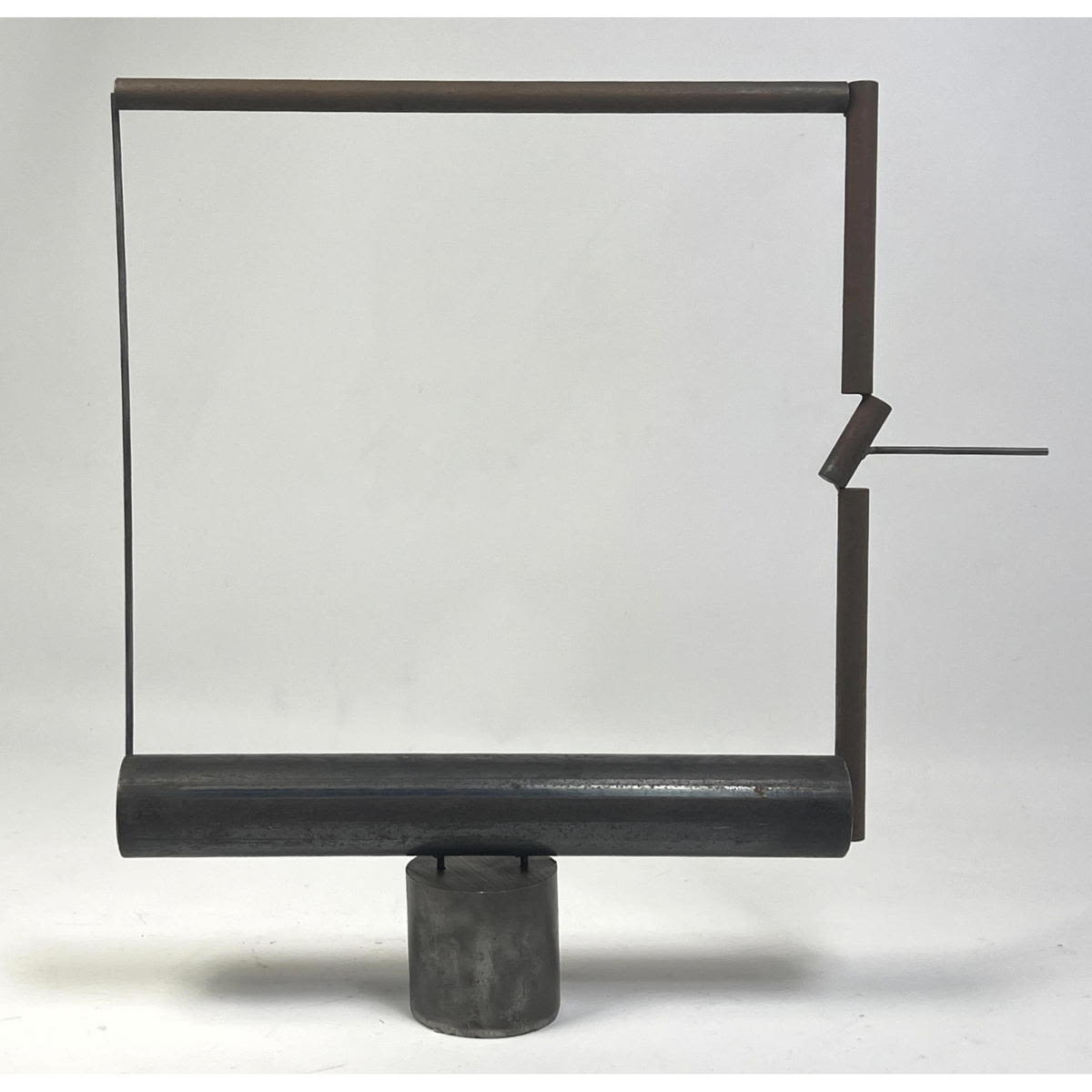 Appraisal: GEORGE D'AMATO Minimalist Constructivist Sculpture Natural steel rods D'Amato was