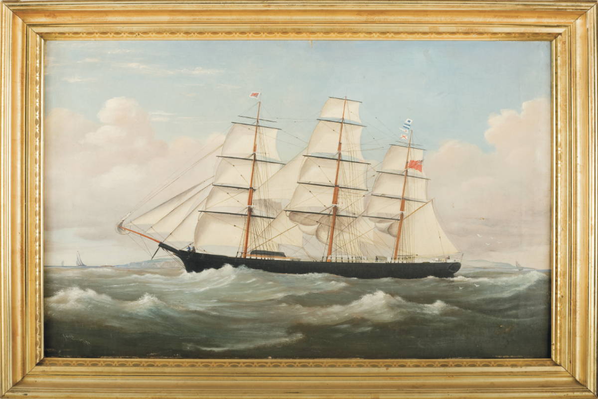 Appraisal: PORTRAIT OF A CANADAIN SHIP DEPARTING LIVERPOOL LIVERPOOL SCHOOL Oil