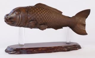 Appraisal: A Japanese Carved Wood Hearth Fish in l From the