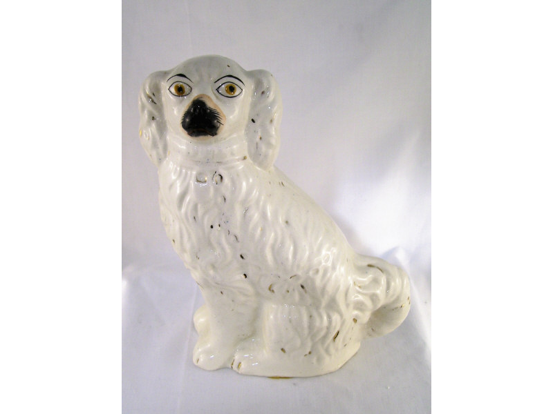 Appraisal: Single Staffordshire Comforter Spaniel Single white spaniel Measures high