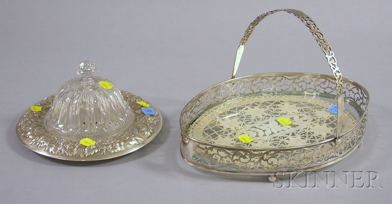 Appraisal: Two Sterling Silver and Colorless Glass Serving Items George A