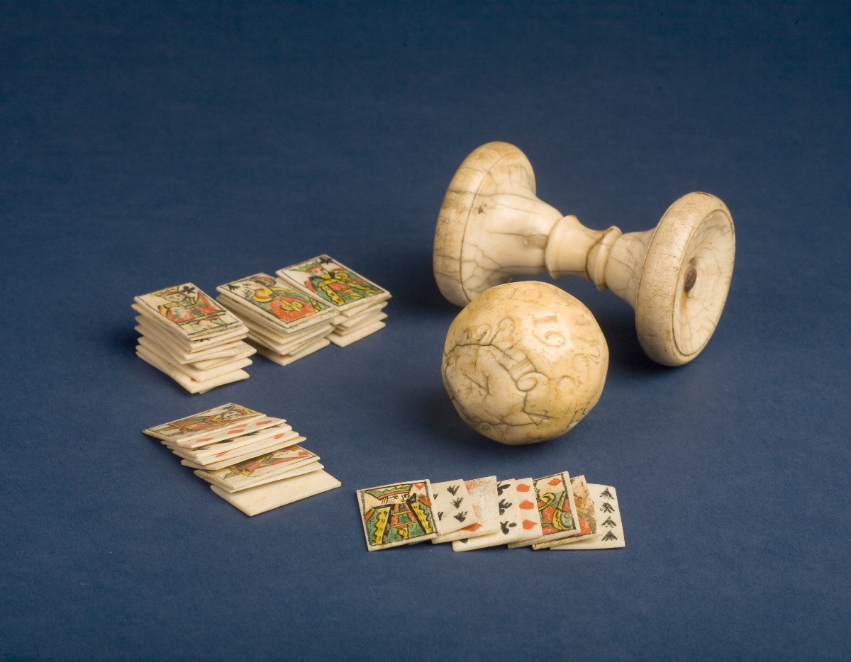 Appraisal: SAILOR'S CARVED GAME BALL AND STAND TOGETHER WITH FORTY-EIGHT CARVED