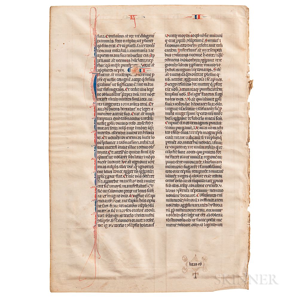 Appraisal: Manuscript and Early Printed Book Leaves Manuscript and Early Printed