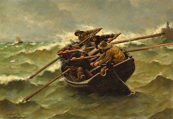 Appraisal: Georges Jean Marie Haquette French - Rough waters signed 'G