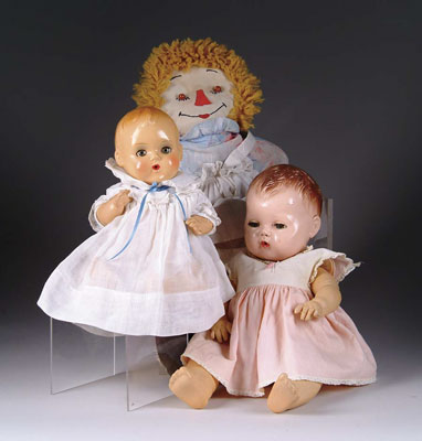 Appraisal: LOT OF THREE DOLLS A Tiny Tears n original clothes