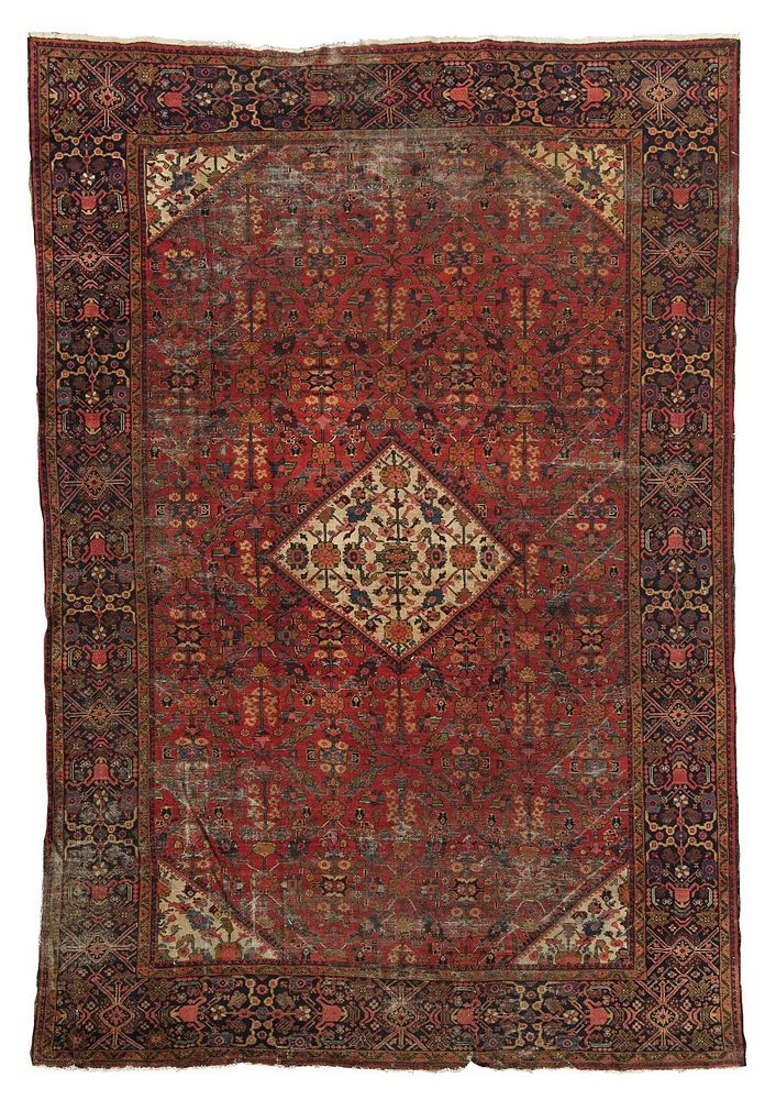 Appraisal: Persian Carpet early to mid th century white diamond central