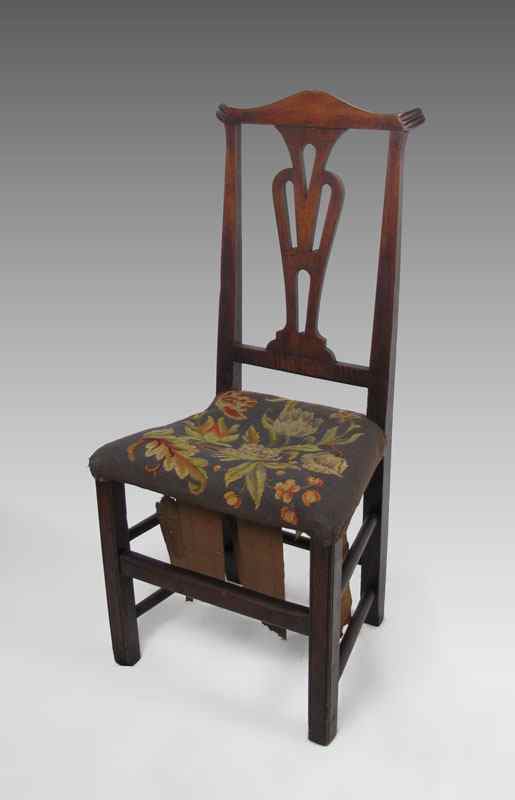 Appraisal: PERIOD COUNTRY CHIPPENDALE SIDE CHAIR Fine old patina Batwing crest