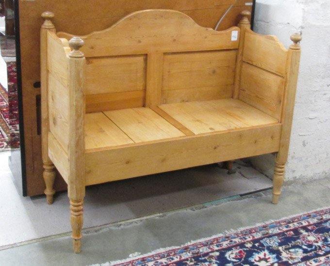 Appraisal: ANTIQUE PINE BENCH Continental late th century H x W