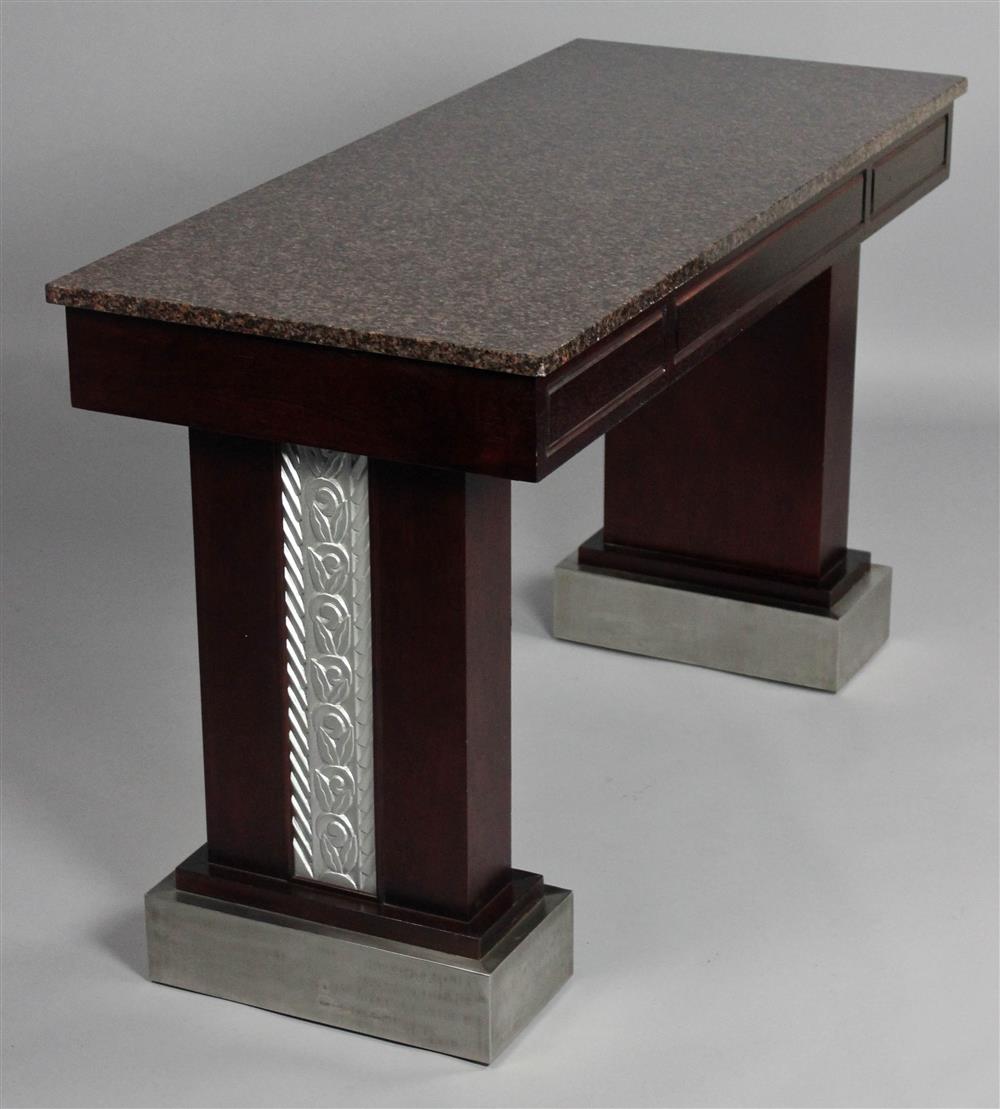 Appraisal: CARLYLE HOTEL WASHINGTON DC ART DECO STYLE GRANITE TOPPED CONSOLE