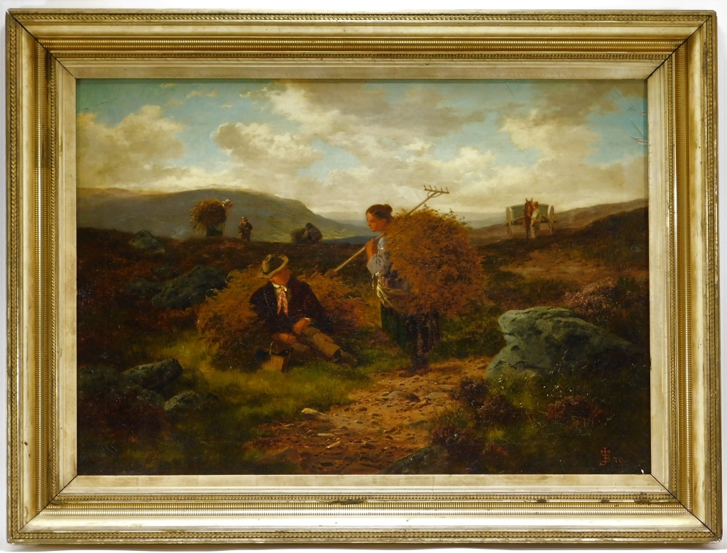 Appraisal: C IRISH FARMING ILLUMINATED LANDSCAPE PAINTING Ireland th CenturyImpressionist depiction