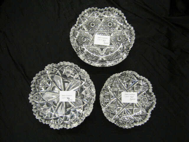 Appraisal: Brilliant Period Cut Glass Round Dishes or nappies