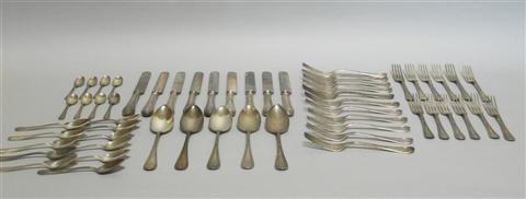 Appraisal: SILVER FLATWARE PART SERVICE Dominick Haff including dinner knives dinner