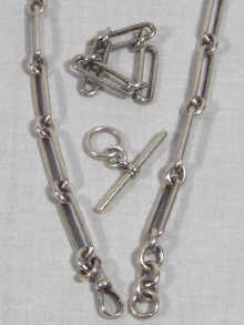 Appraisal: A silver albert watch chain hallmarked Birmingham approx cm long