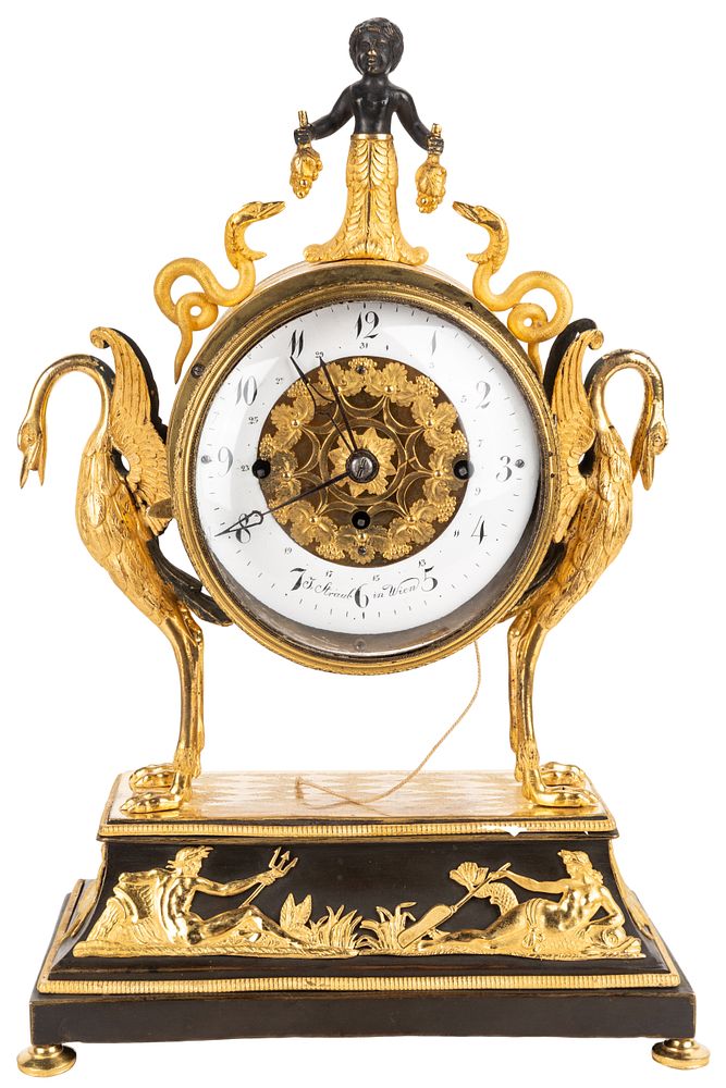 Appraisal: AN ORMULU MANTEL CLOCK VIENNA CIRCA AN ORMULU MANTEL CLOCK