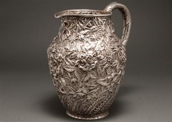 Appraisal: American repousse silver water pitcher S Kirk Son Baltimore circa