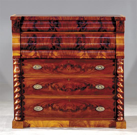 Appraisal: Scottish inlaid mahogany chest of drawers last quarter th century