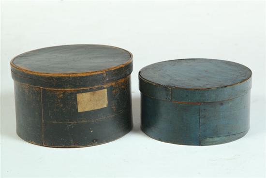 Appraisal: TWO BENTWOOD STORAGE BOXES American th century Original blue and