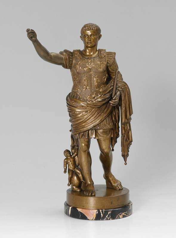 Appraisal: BRONZE SCULPTURE OF AUGUSTUS CAESAR AFTER BOSCHETTI '' h with