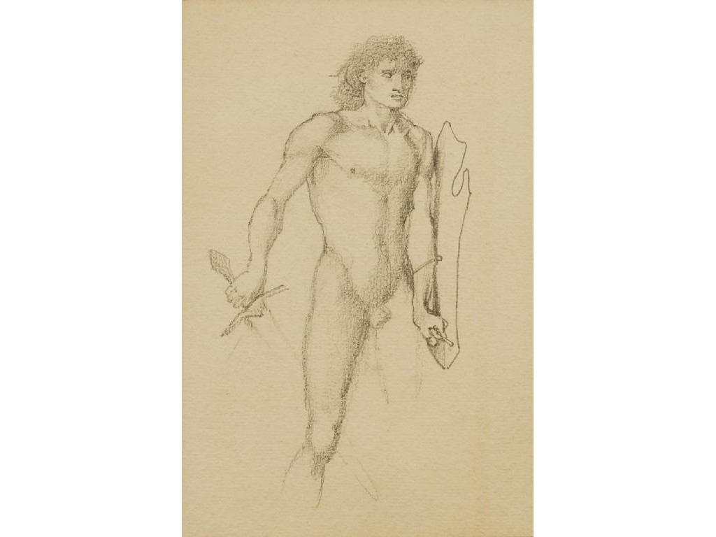 Appraisal: ASCRIBED TO SIR EDWARD COLEY BURNE-JONES Study for the figure