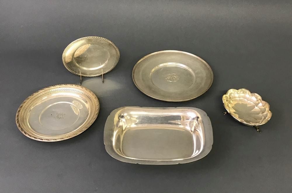 Appraisal: Grouping of Sterling Silver Sterling silver bread tray l together