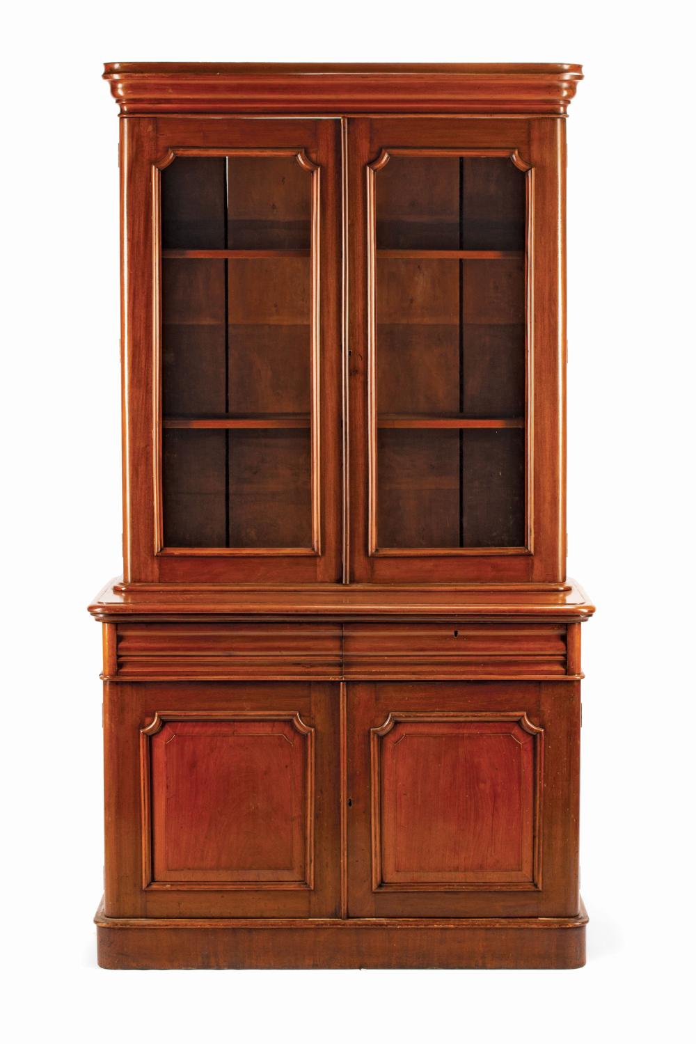 Appraisal: Louis Philippe Mahogany Bookcase th c upper case with two