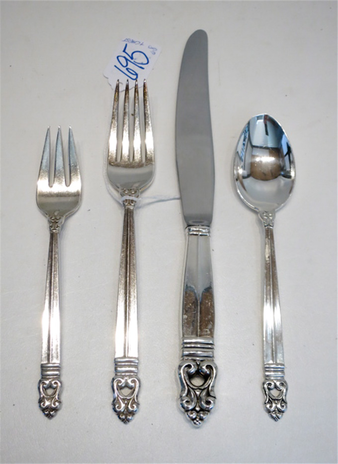 Appraisal: INTERNATIONAL ROYAL DANISH STERLING SILVER FLATWARE SET sixty-eight pieces comprised