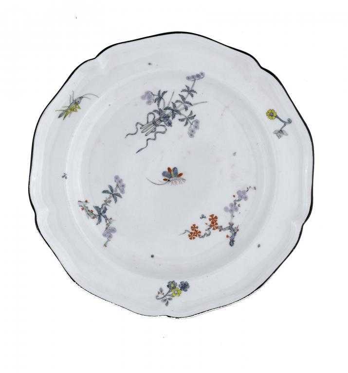 Appraisal: A DERBY PLATE after a Meissen original enamelled in Kakiemon