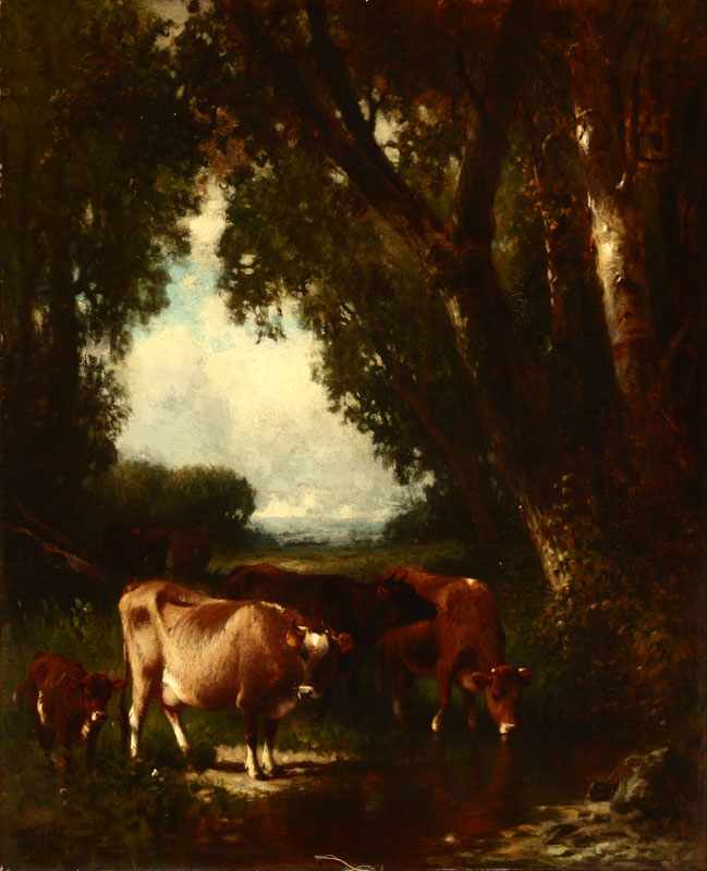 Appraisal: William Hart - Mount Vernon NY Cows Watering