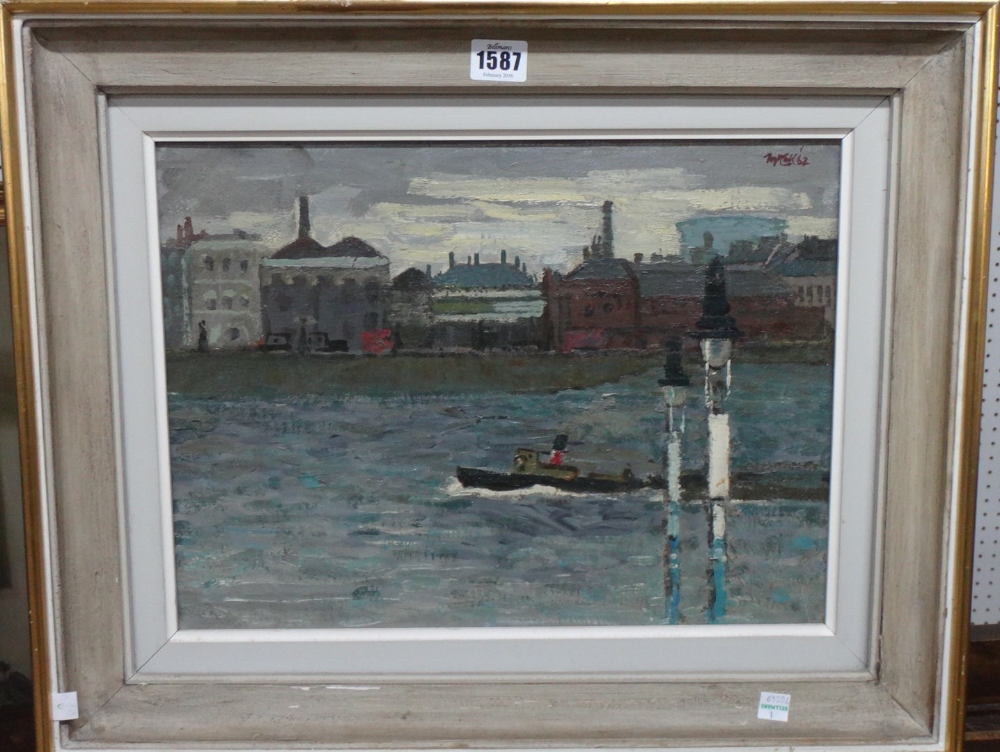 Appraisal: Charles McCall - The Thames Millbank oil on canvas signed