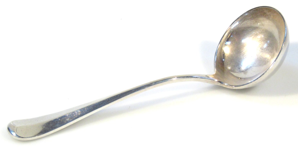 Appraisal: A George V silver rattail ladle Old English pattern Sheffield