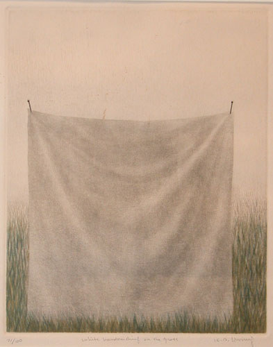 Appraisal: White Handkercheif on the Grass Hwang K B Color Intaglio