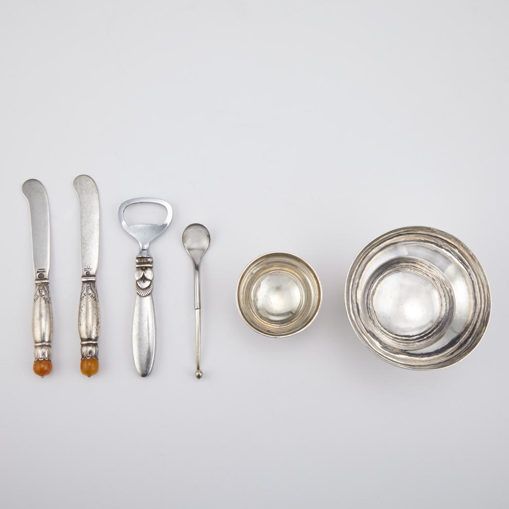 Appraisal: Group of Georg Jensen Sterling Silver Articles Comprising a footed