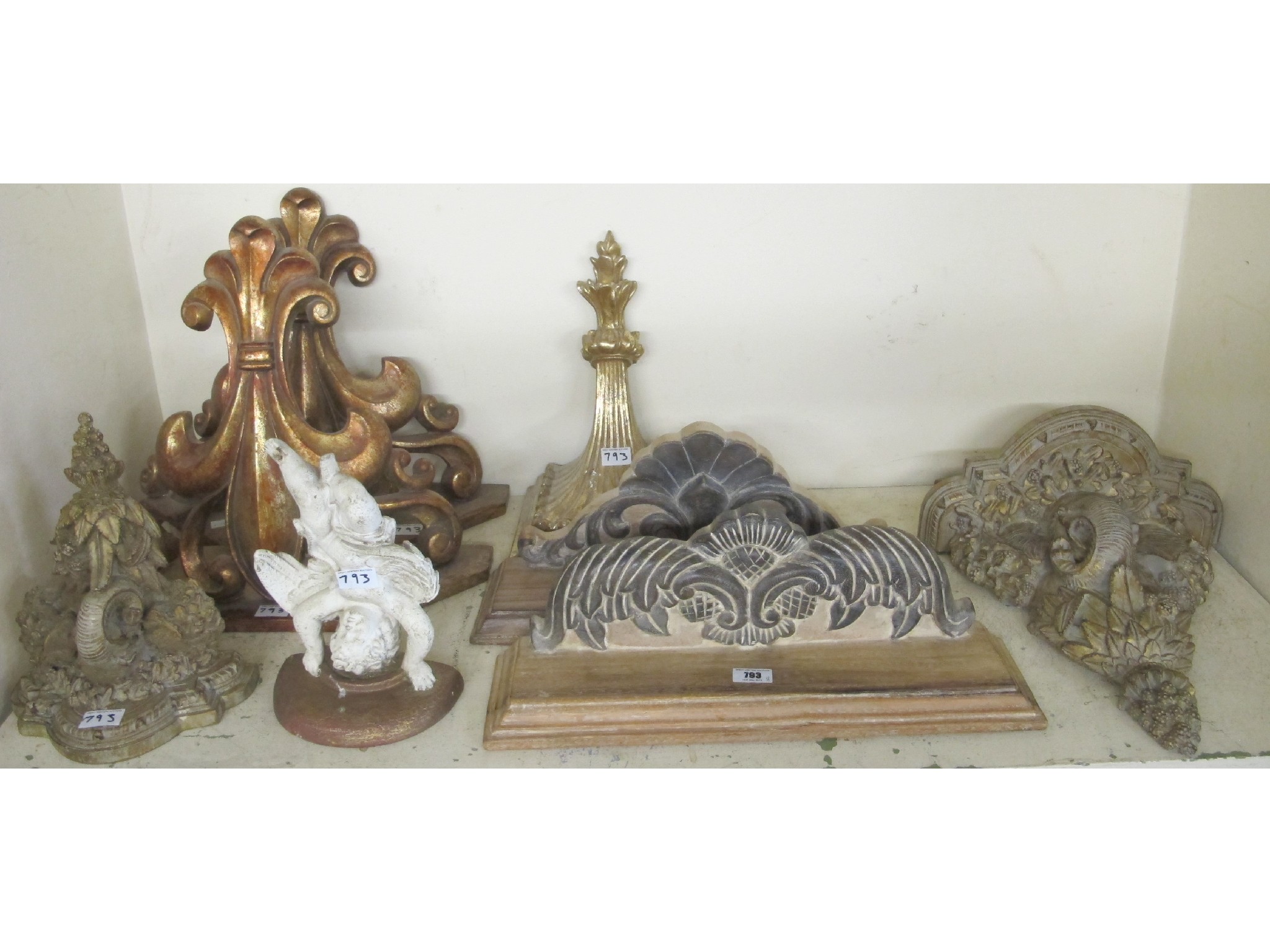 Appraisal: Assorted carved wall brackets