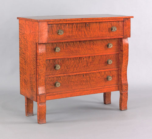 Appraisal: New England bird's-eye maple chest of drawers ca with four