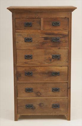 Appraisal: Pine Tall Chest of Drawers Modern Comprised of old pine