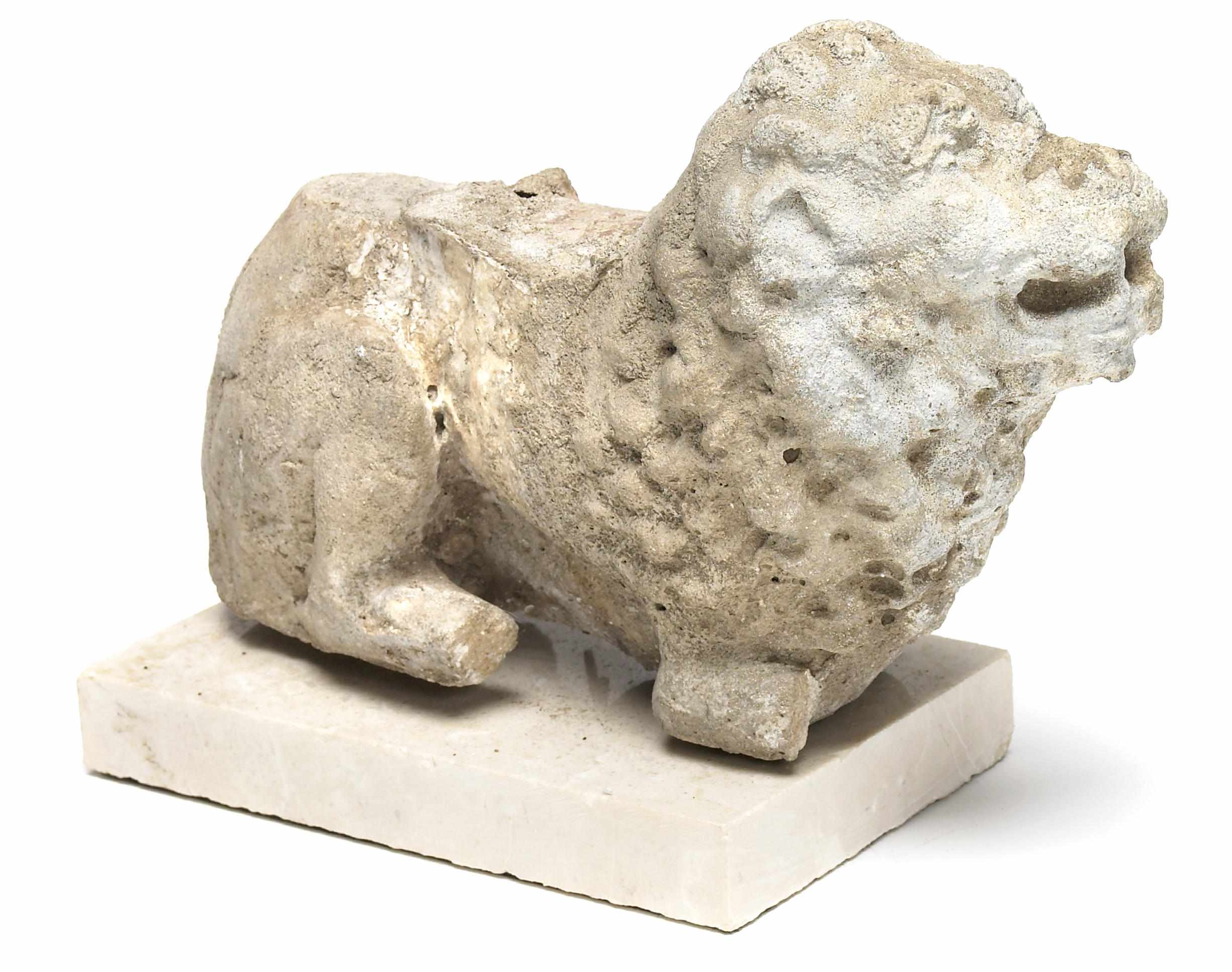 Appraisal: An Italian Renaissance carved stone figure of a lion th