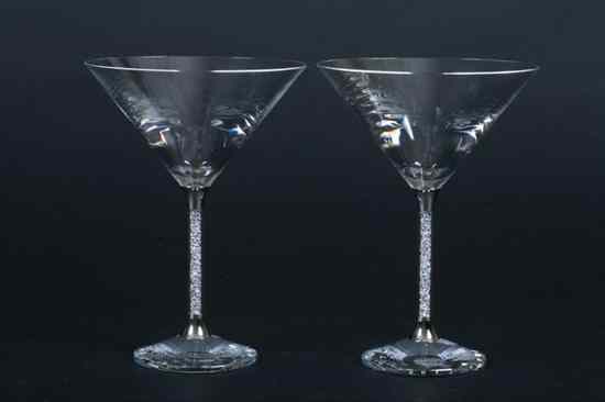 Appraisal: PAIR SWAROVSKI CRYSTAL COCKTAIL GLASSES BY STEVEN WEINBERG The stem