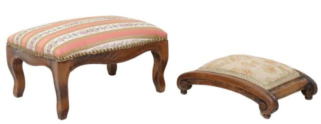 Appraisal: lot of Continental upholstered footstools early th c including in