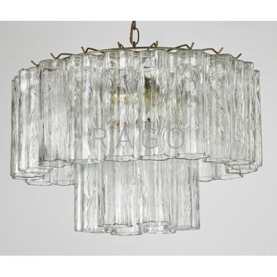 Appraisal: CAMER Chandelier Italy s Eight sockets with hollow glass prisms