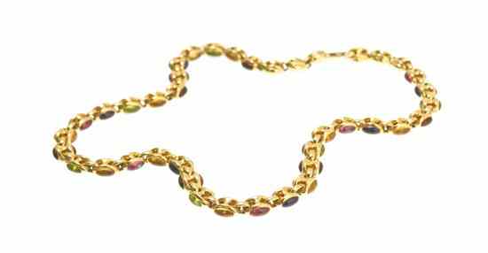 Appraisal: A Karat Yellow Gold and Multi Gem Necklace consisting of