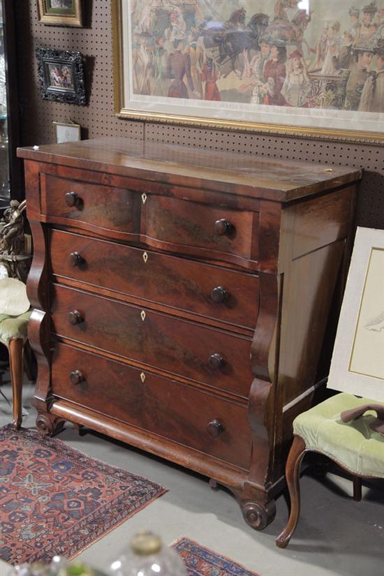 Appraisal: EMPIRE CHEST OF DRAWERS Mahogany and mahogany veneer with wooden