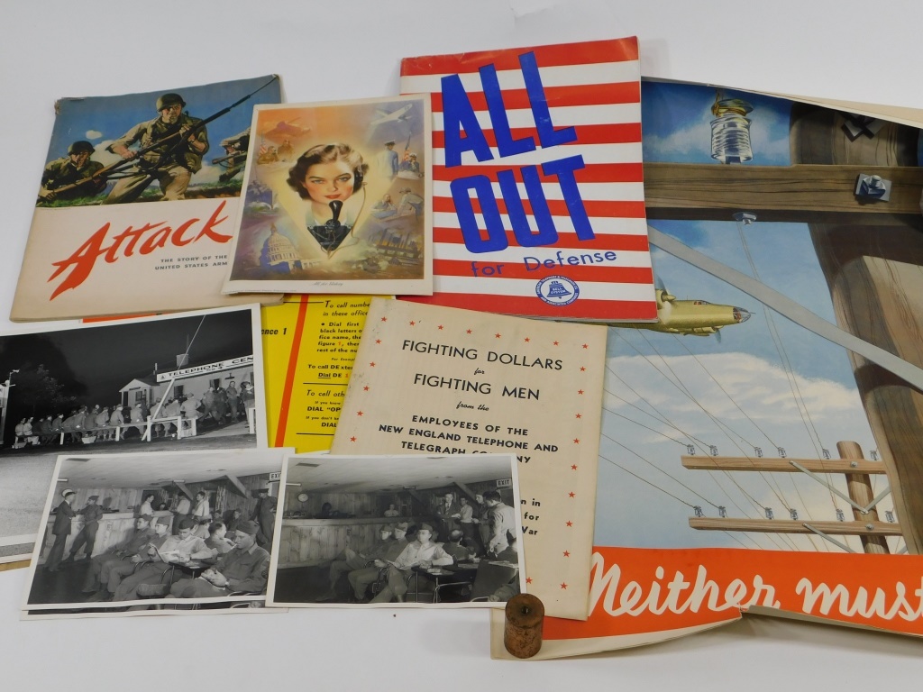 Appraisal: PC WORLD WAR II TELEPHONE POSTER EPHEMERA GROUP United States